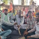 500 पैदल यात्रियों का एक जत्था केसरिया पताका लेकर पहुंचा बघेरा भगवान शूर वराह एवं भगवान जगन्नाथ मंदिर